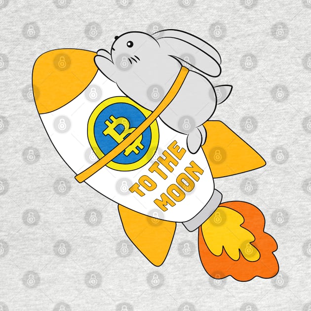 Bitcoin to the Moon - Rabbit by Babush-kat